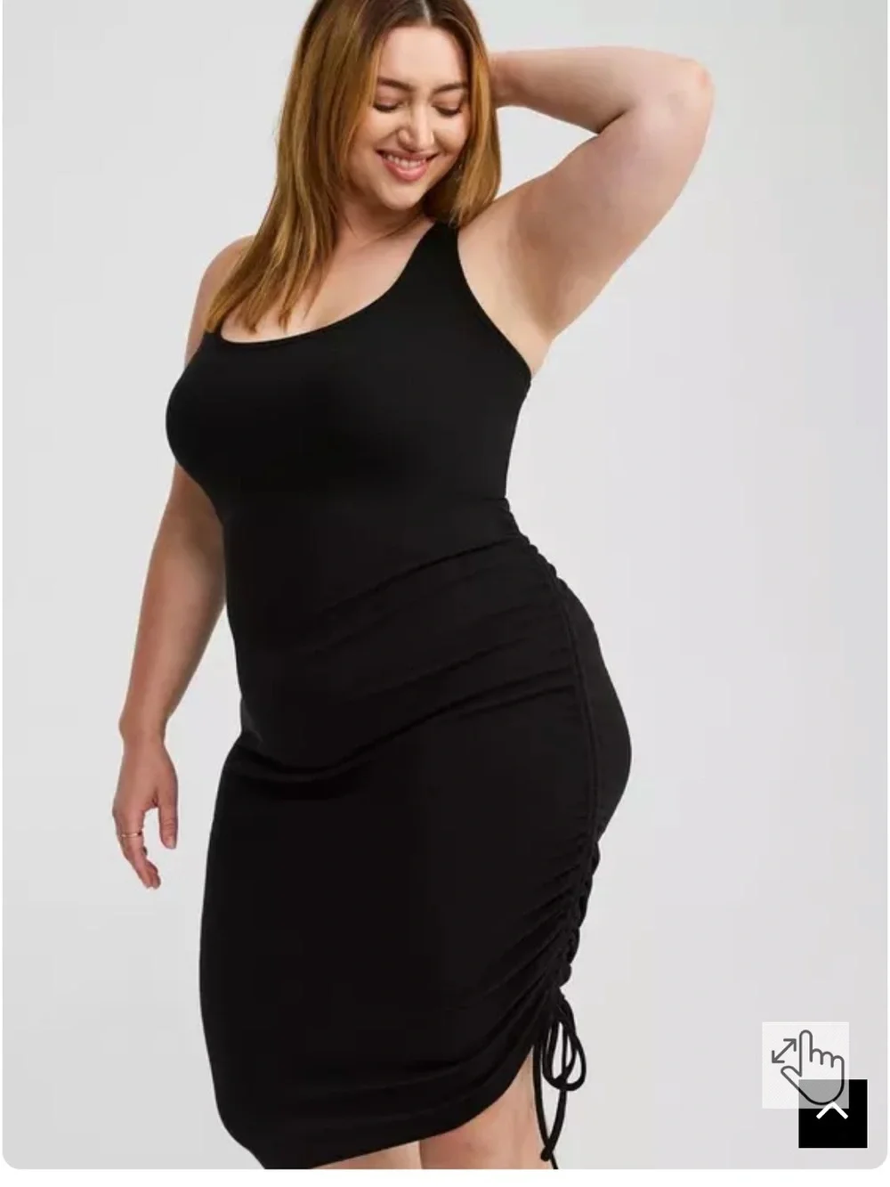Torrid Midi Asymmetrical Rib Scoop Neck Dress - Picture 2 of 5